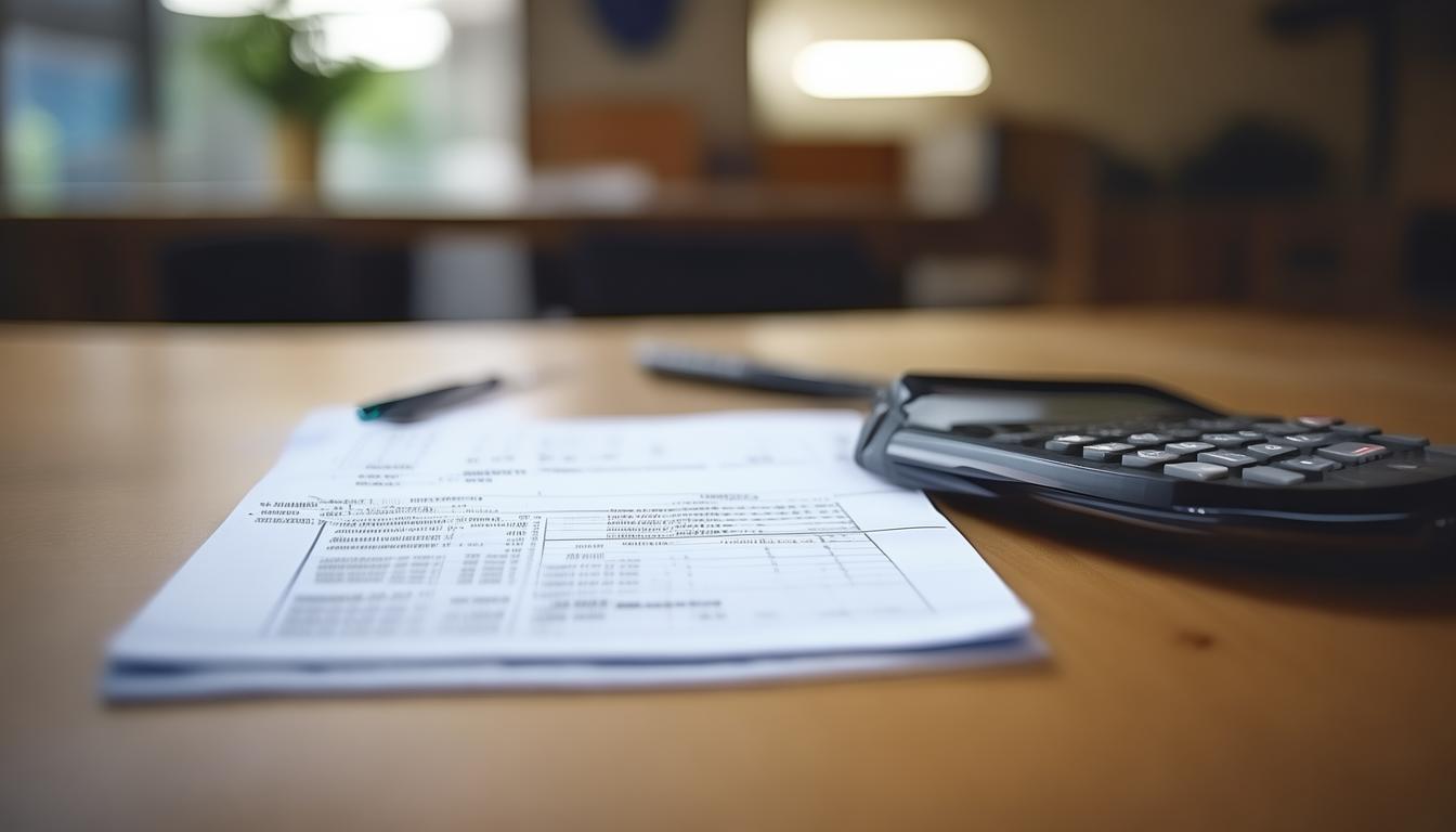 Freight invoice and rate sheet with a calculator